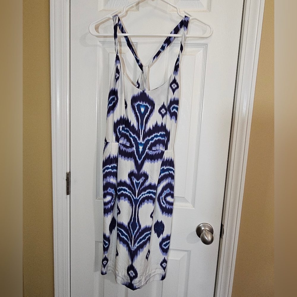 Banana Republic Twist Strap Blue and Purple Dress (Size 6)